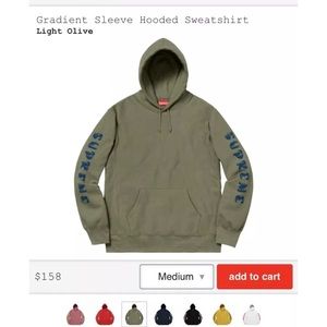 Supreme Pullover Hoodie Olive Green 100% Authentic